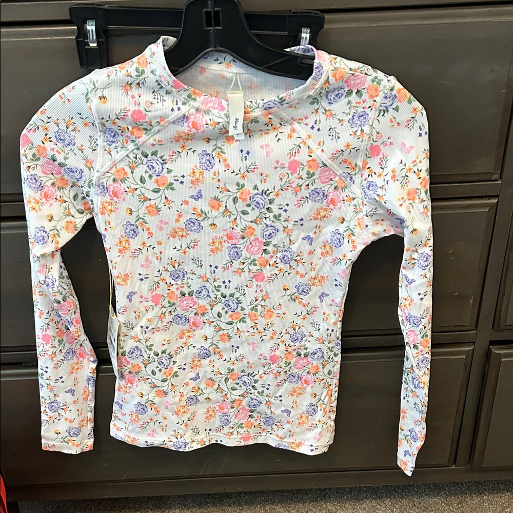 Floral Long Sleeve swim Shirt